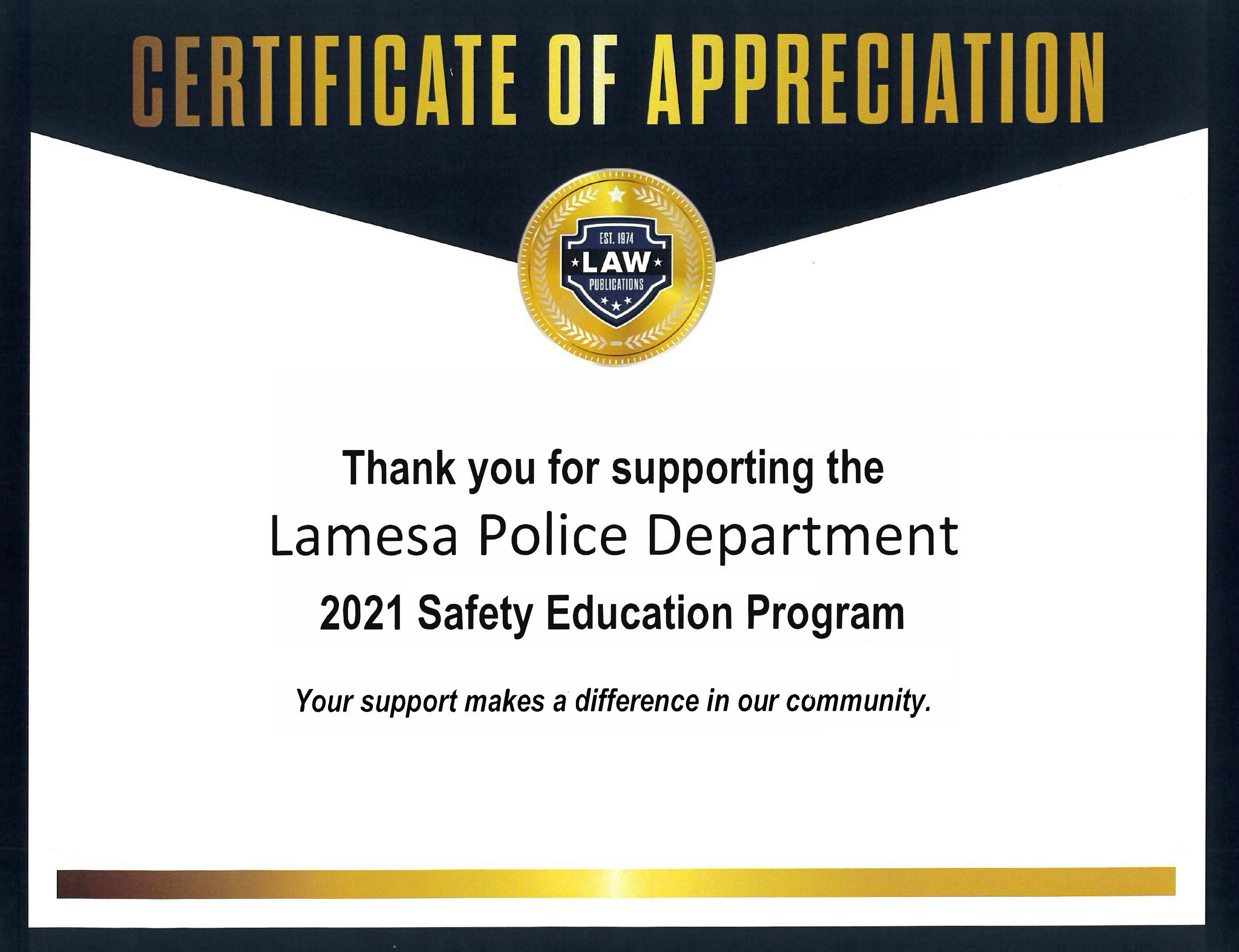 2021 Lamesa PD Safety Education